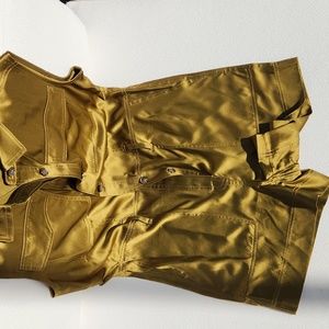 NWOT 100% silk banana republic olive green romper